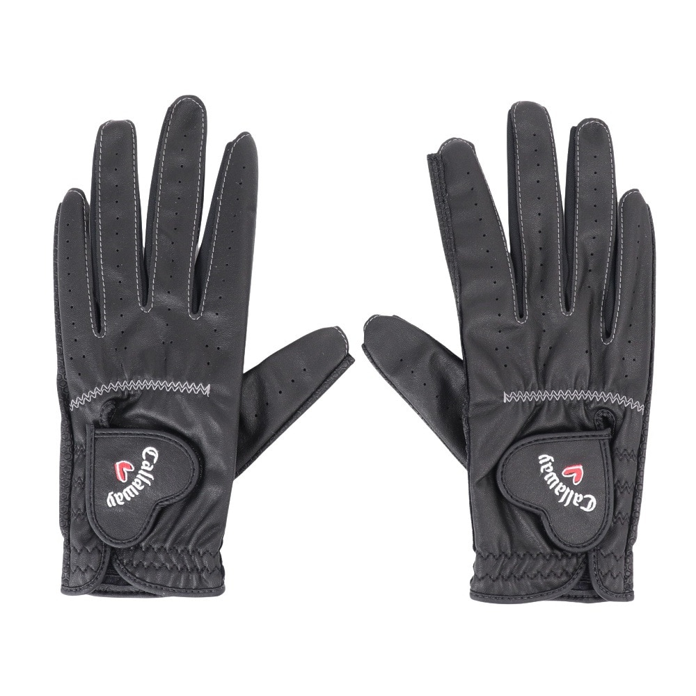 キャロウェイ（CALLAWAY）（レディース）両手用 ネイル デュアル グローブ ゴルフグローブ 5325160NailDualWMS25BLK