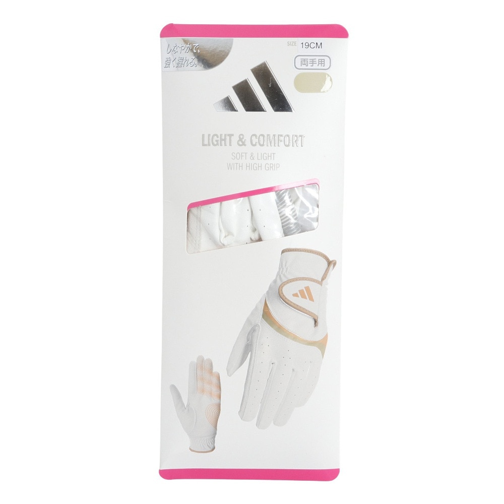 アディダス（adidas）（レディース）ゴルフ 両手用 アディゼロ グローブペア ライト&コンフォート KVH44-JE7182W/GRY
