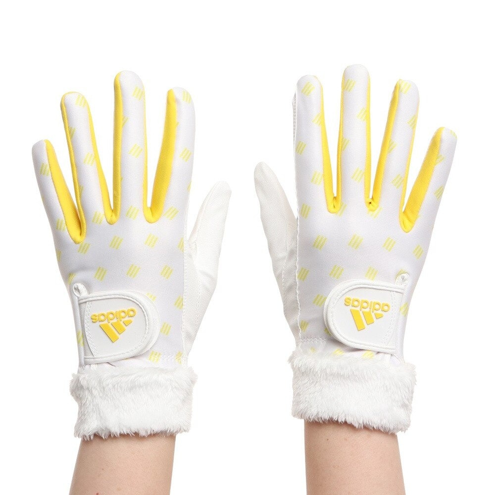 アディダス（adidas）（レディース）ゴルフ 防寒 手袋 スリーバー モノグラム柄 ウォームペアグローブ RH250-HG5567W/Y