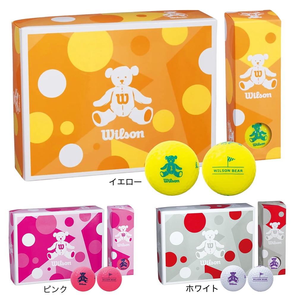 ウイルソンゴルフ（Wilson Golf）（レディース）ゴルフボール BEAR4 ホワイト 1ダース