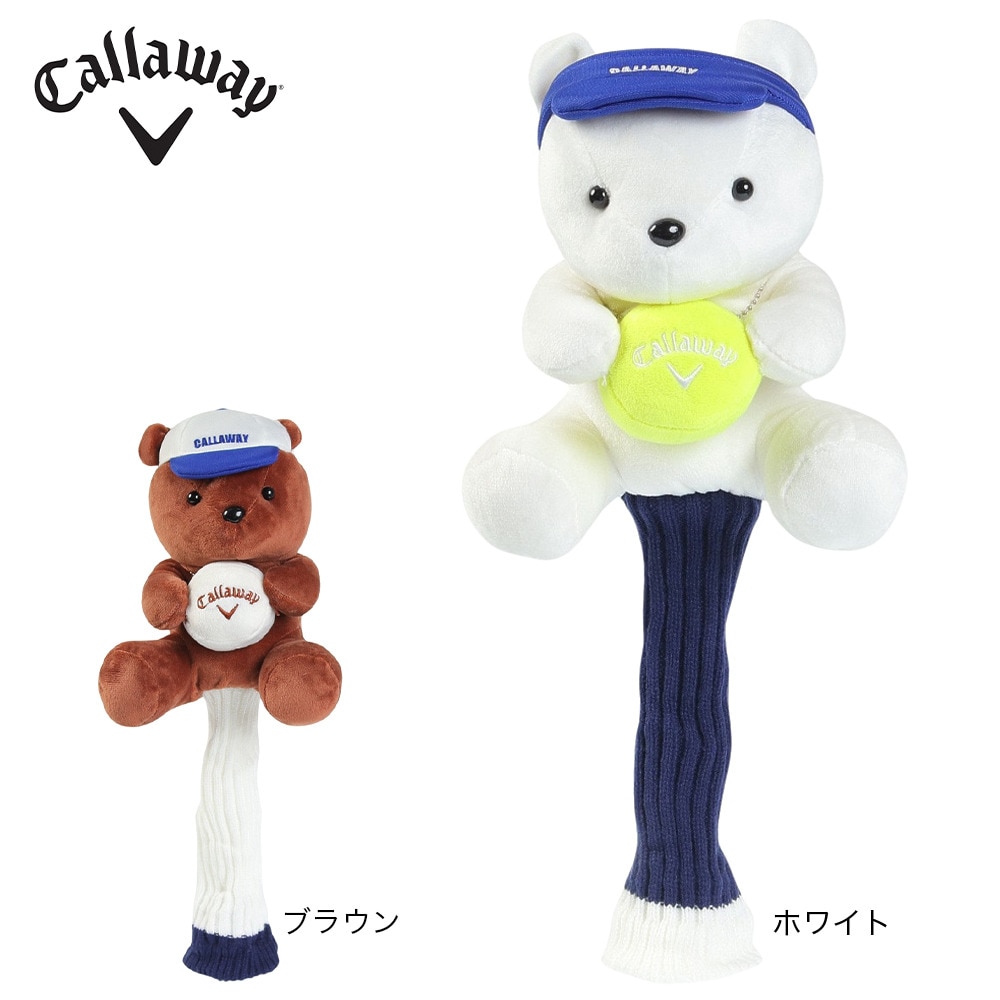 キャロウェイ（CALLAWAY）（メンズ、レディース）ゴルフ フェアウェイウッド用ヘッドカバー ベア 番手チャーム付き FW 23 JM 5523147HC WHT