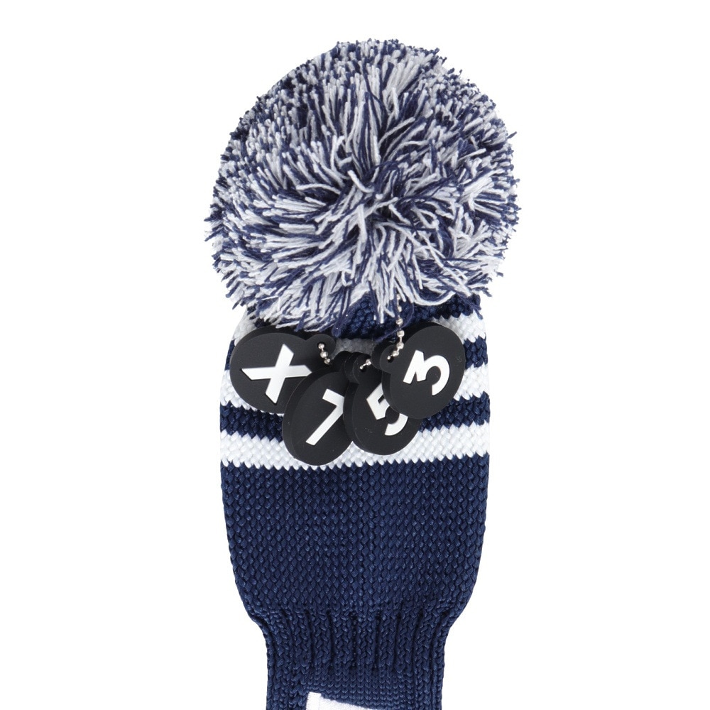 アディダス（adidas）（メンズ、レディース）ゴルフ 3ストライプ ニット ヘッドカバー 番手タグ付き JTY35-JF0975NVY