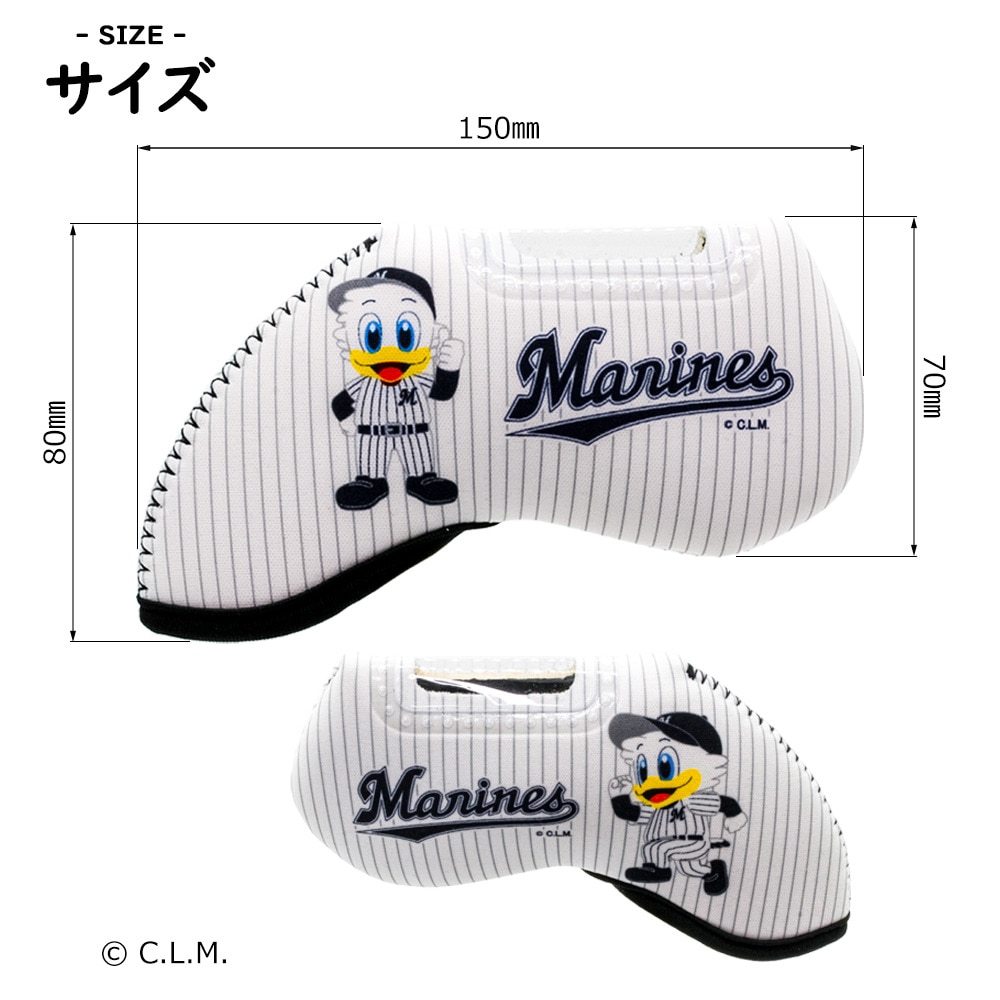 ホクシン（Hokushin）（メンズ、レディース）ゴルフ ヘッドカバー アイアン用 千葉ロッテマリーンズ OHC0050
