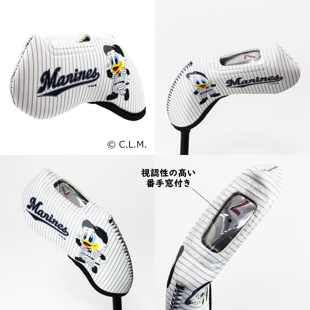 ホクシン（Hokushin）（メンズ、レディース）ゴルフ ヘッドカバー アイアン用 千葉ロッテマリーンズ OHC0050