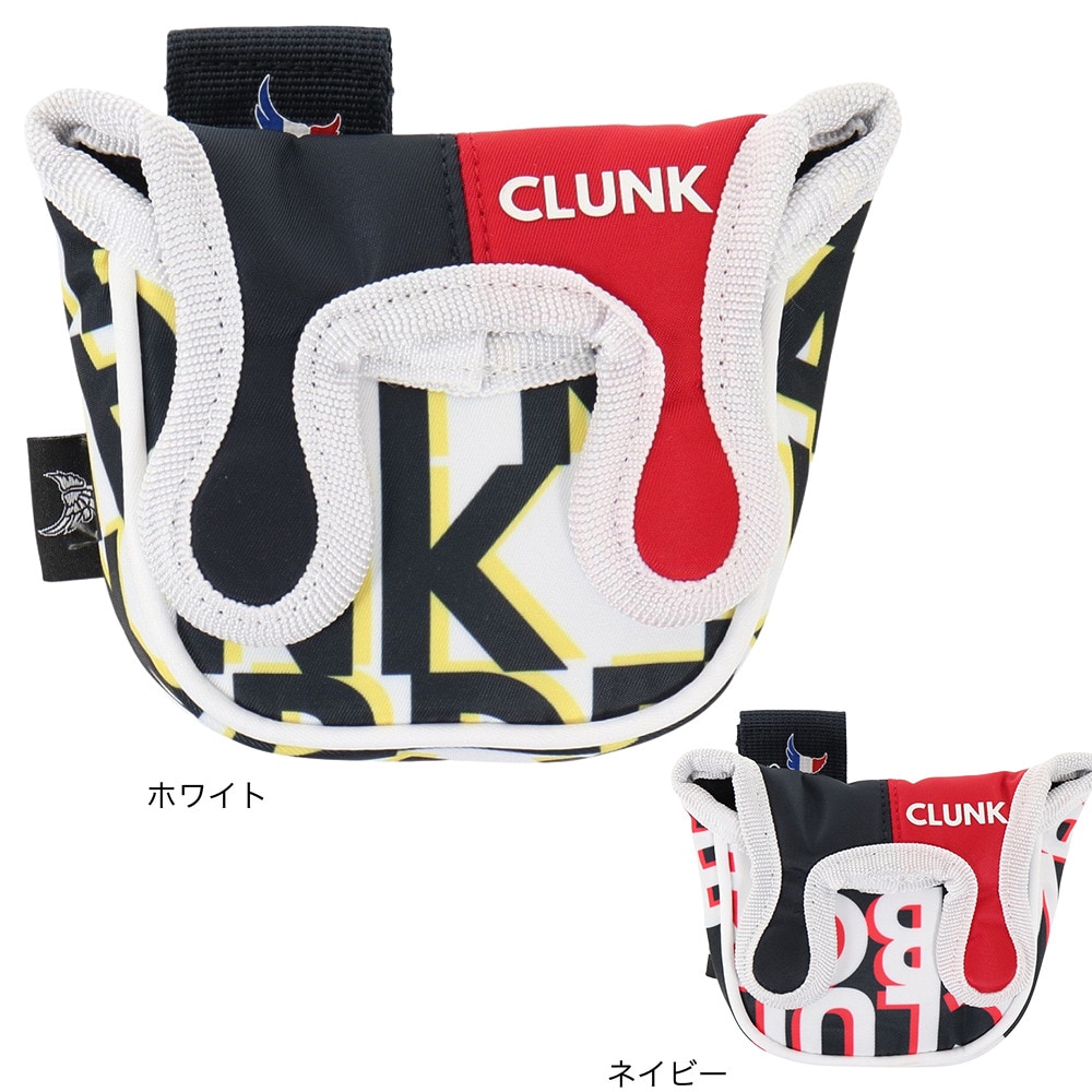 クランク（CLUNK）（メンズ、レディース）ゴルフ 総柄マレット型 パターカバー CL5MNB18 WHT