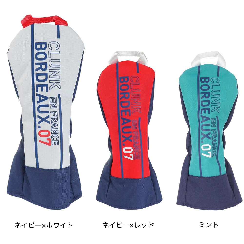 クランク（CLUNK）（メンズ、レディース）ゴルフ ドライバー用 ヘッドカバー トリカラシリーズ CL5PNB47 RED