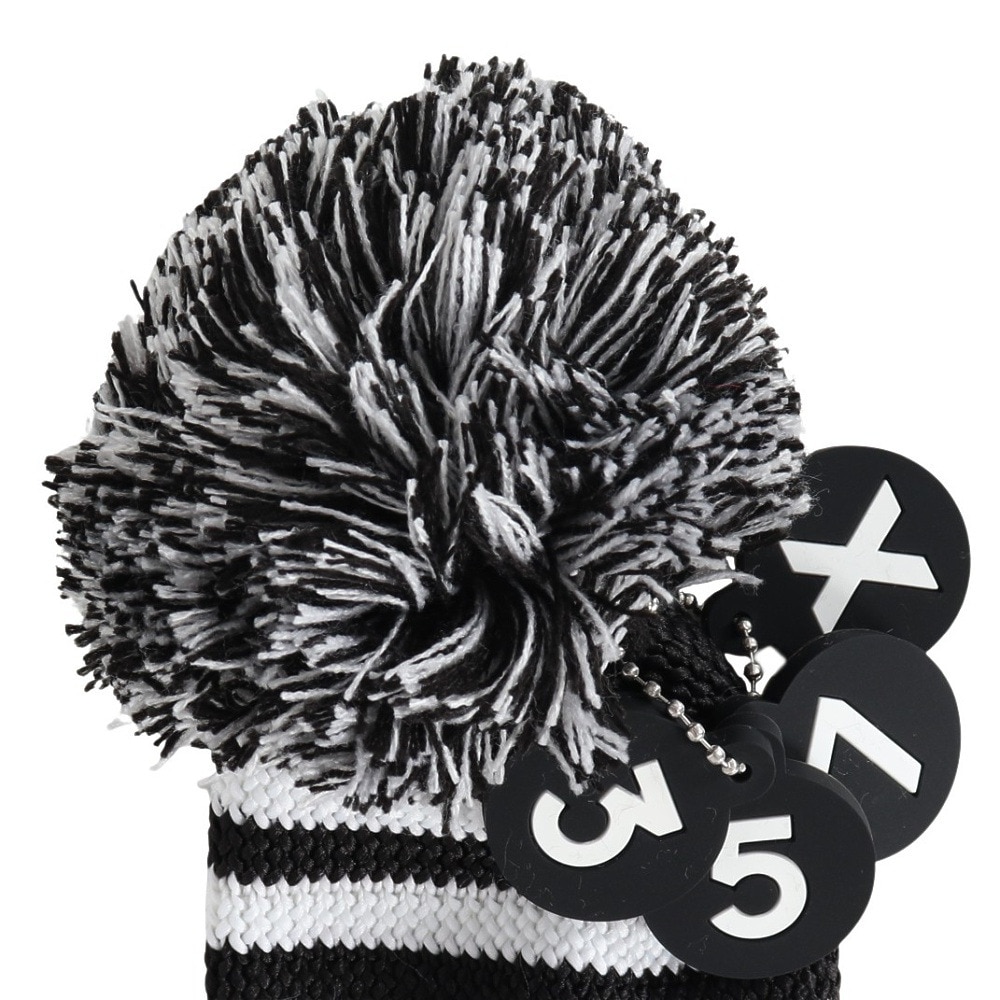 アディダス（adidas）（メンズ、レディース）ゴルフ 3ストライプ ニット ヘッドカバー 番手タグ付き JTY35-IS6562 BK/WH