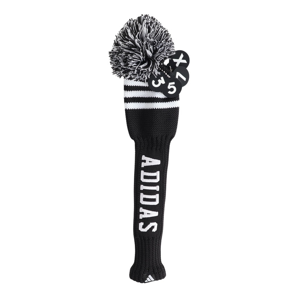 アディダス（adidas）（メンズ、レディース）ゴルフ 3ストライプ ニット ヘッドカバー 番手タグ付き JTY35-IS6562 BK/WH