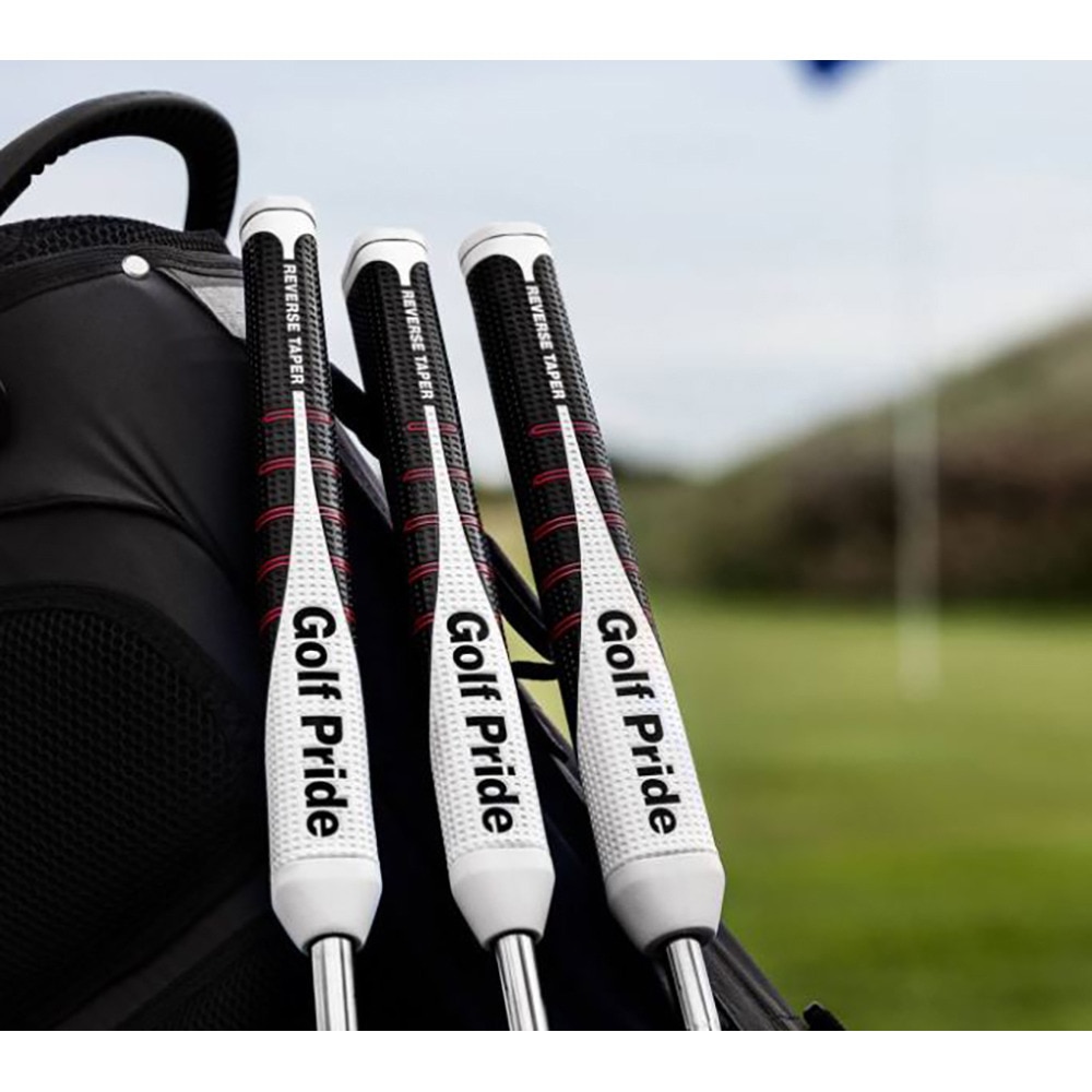 ゴルフプライド（Golf Pride）（メンズ、レディース）ゴルフグリップ リバーステーパーRTパター ラウンド ラージ バックライン無 WH/BK