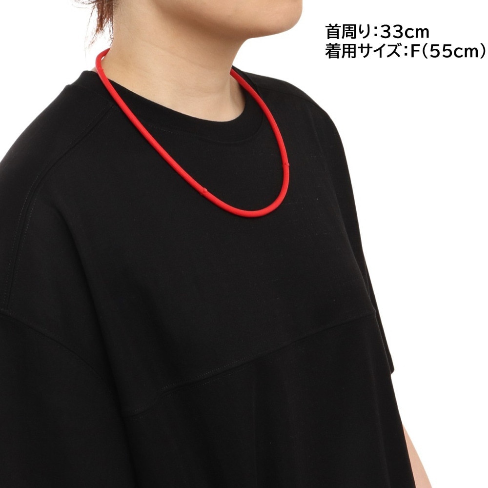 ファイテン（PHITEN） ラクワ(RAKUWA) 磁気チタンネックレスS レッド 55cm TG605154 