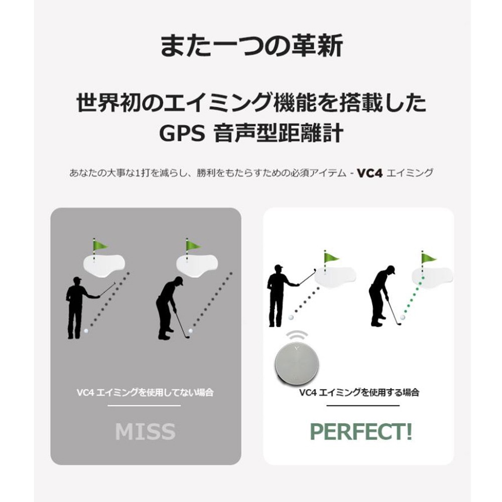 ボイスキャディ（voice caddie）（メンズ、レディース）距離計 ゴルフ VC4 Aiming 距離計測器 GPS ゴルフナビ