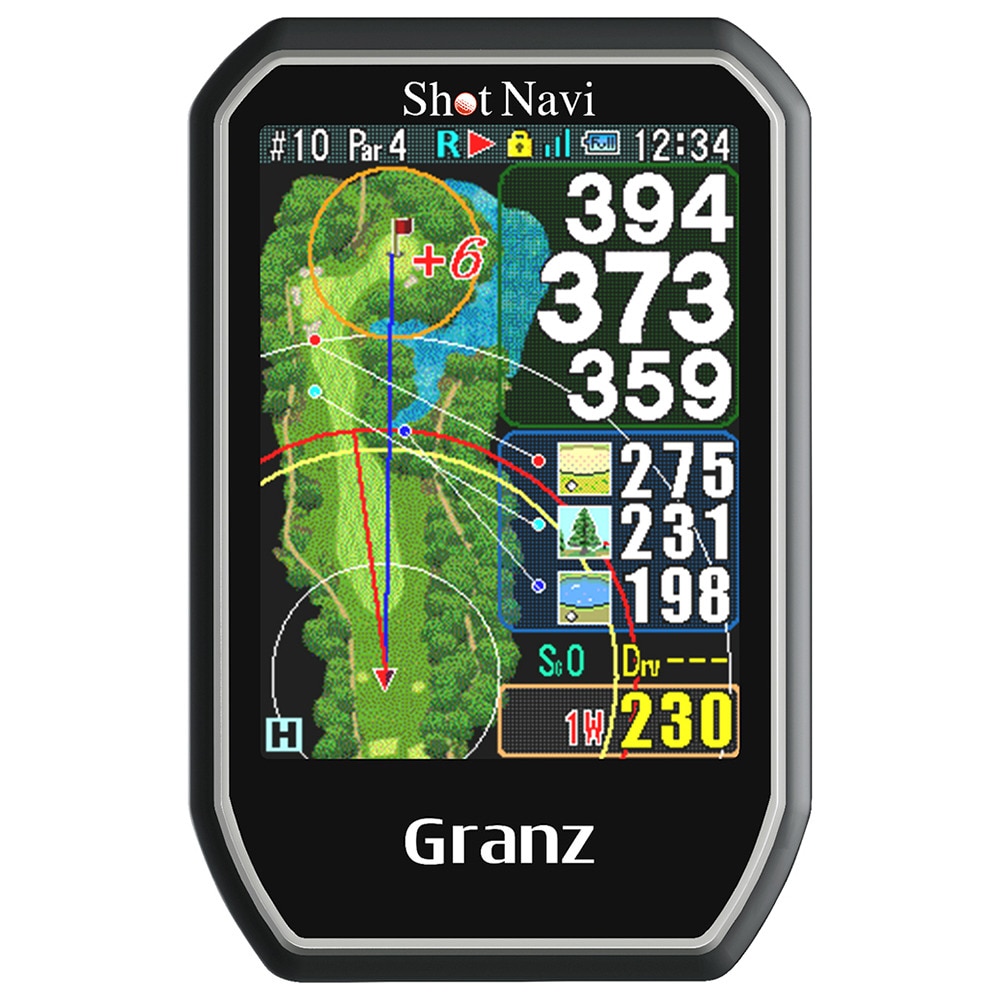 ショットナビ（Shot Navi）（メンズ、レディース）ゴルフ距離測定器 ゴルフナビ グランツ Granz ブラック