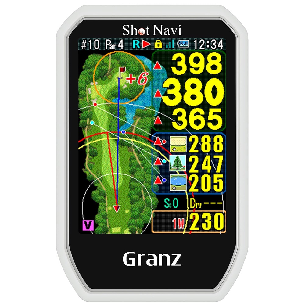 ショットナビ（Shot Navi）（メンズ、レディース）ゴルフ距離測定器 ゴルフナビ グランツ Granz ホワイト