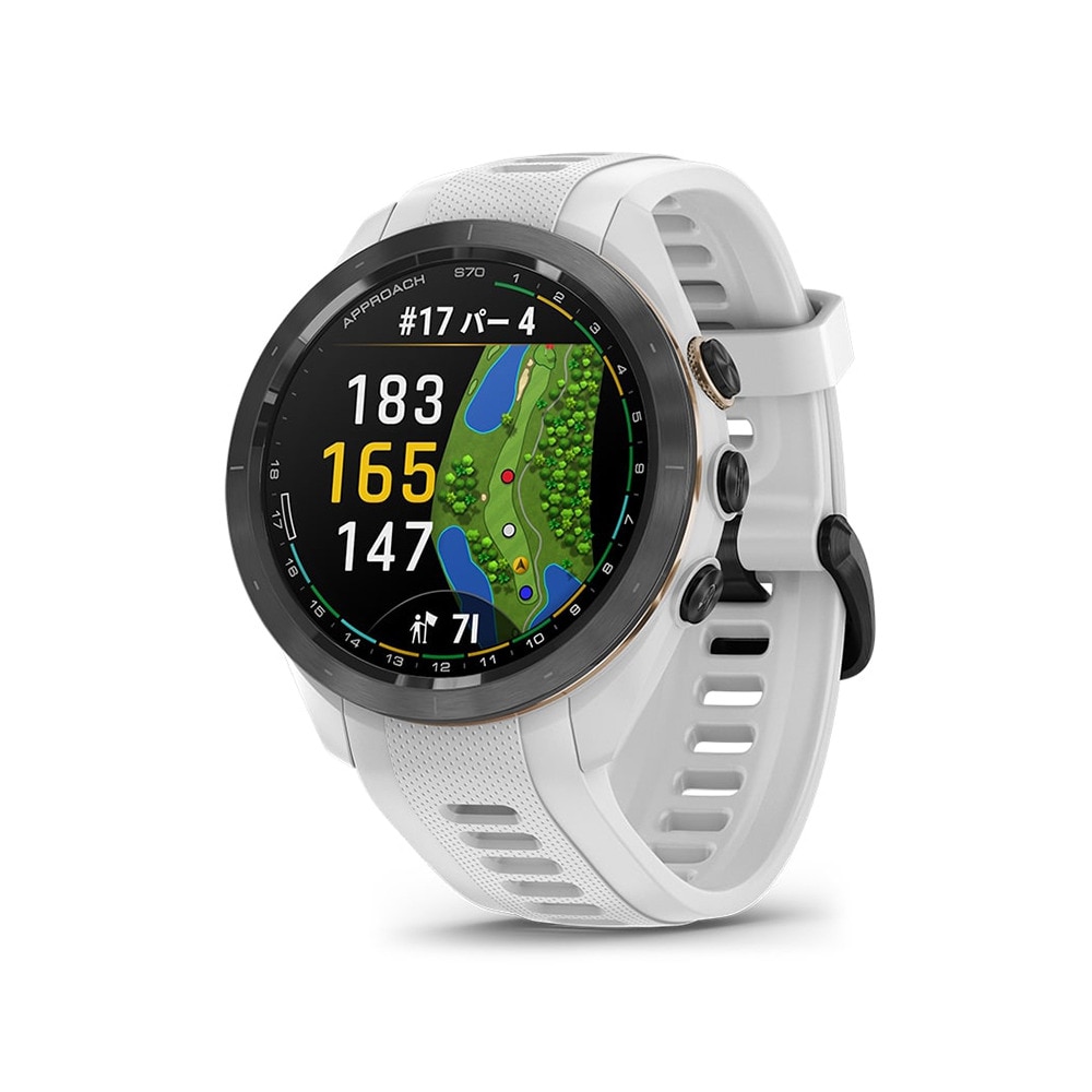 ガーミン（GARMIN）（メンズ、レディース）ゴルフ GPS ウォッチ アプローチ Approach S70 42mm スマートウォッチ WHITE 010-02746-20