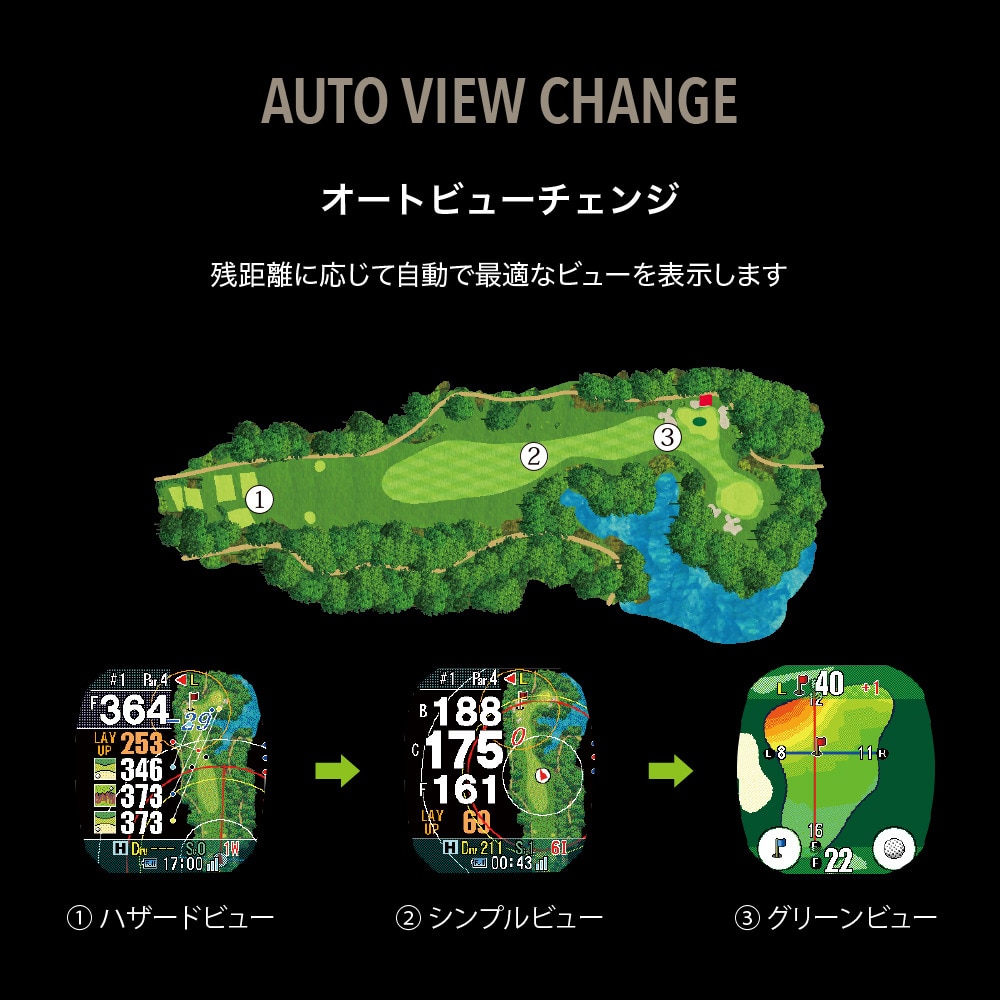 ショットナビ（Shot Navi） Crest2 Touch ゴルフGPSナビ ウォッチ 距離計 ブラック