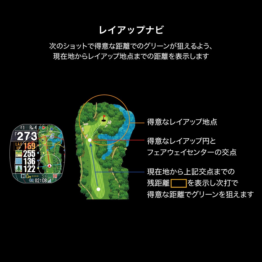 ショットナビ（Shot Navi） Crest2 Touch ゴルフGPSナビ ウォッチ 距離計 ブラック