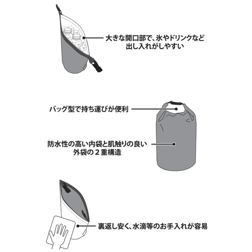 アドミラル ゴルフ（Admiral GOLF）（メンズ、レディース）氷嚢 ロールトップ式 ADMZ5AEC-BLK