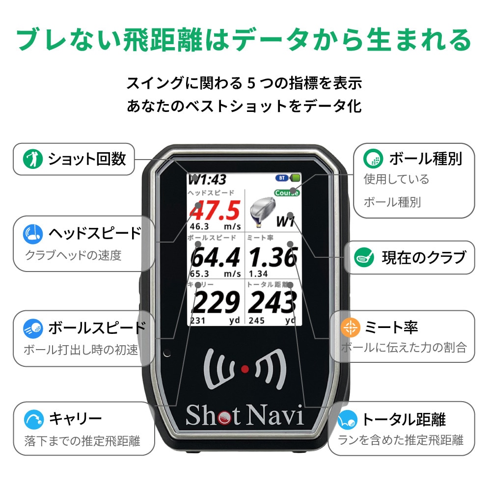 ショットナビ（Shot Navi）（メンズ、レディース）ショットライザー SHOTLYZER