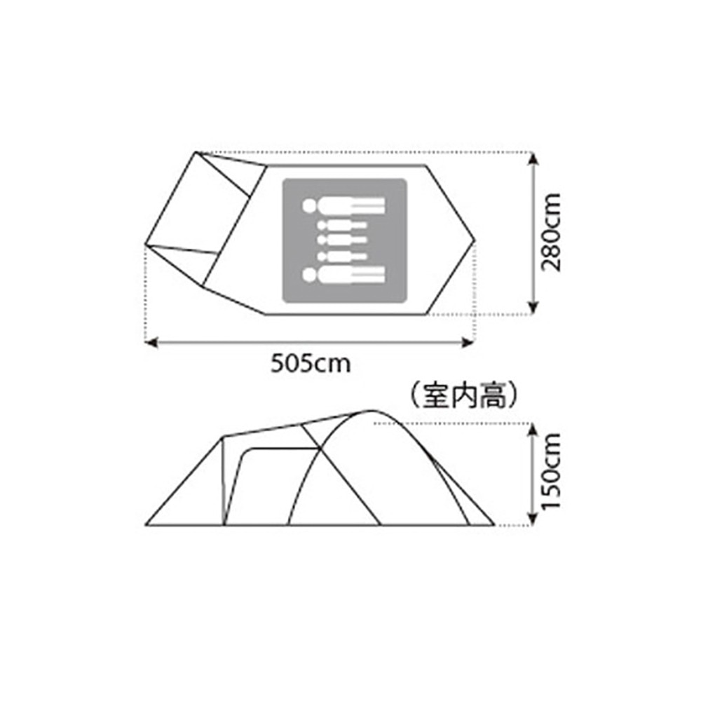 スノーピーク（snow peak） キャンプ アウトドア ドーム型テント 5人用 アメニティドームM SDE-001RH ファミリー 大型