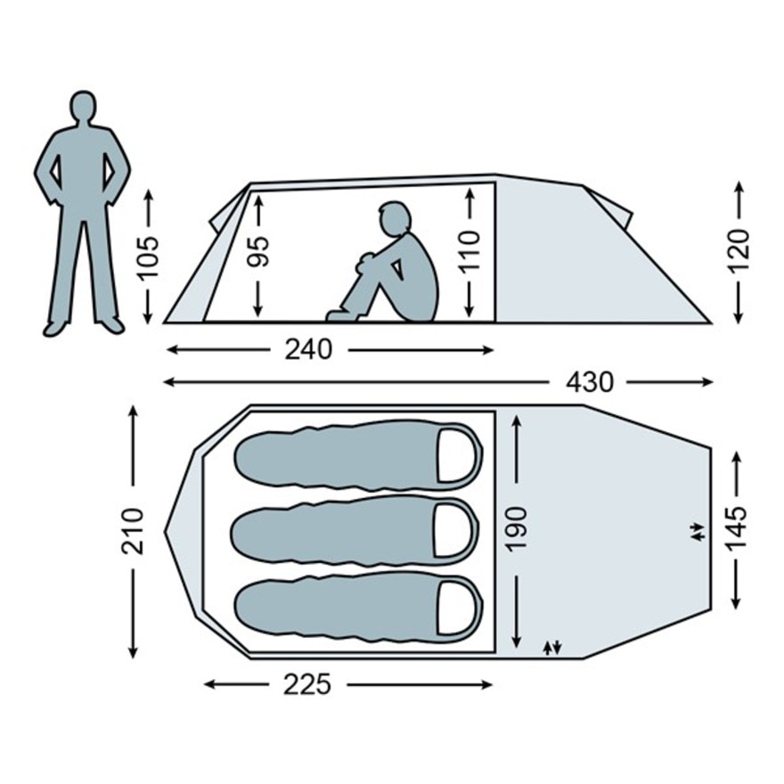 ノルディスク（Nordisk）（メンズ、レディース）軽量 テント 3人用 トンネル型 オップランド Oppland 3 SI Tent 112033