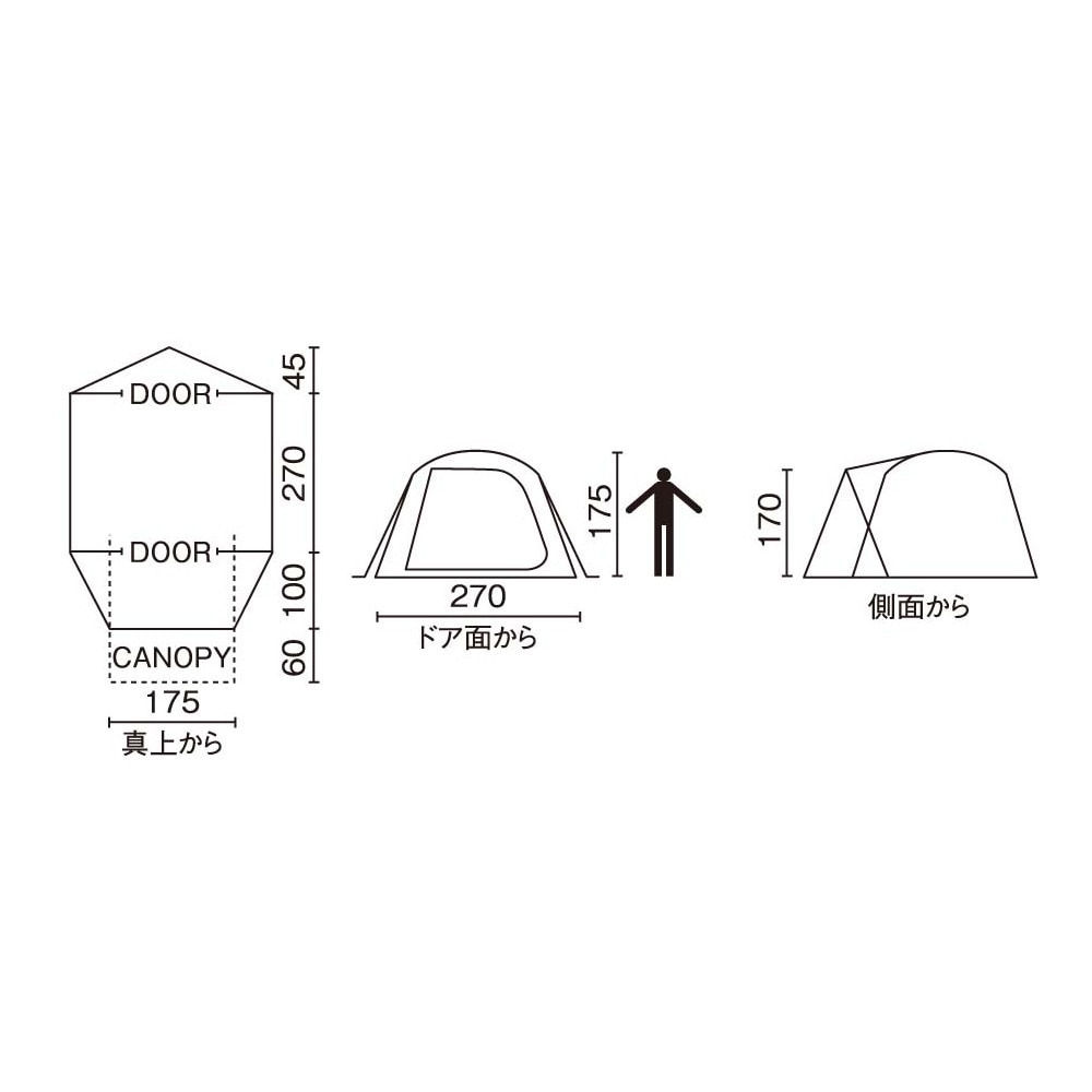 コールマン（Coleman） BCクロスドーム/270 テント 2000038429 ファミリー ドームテント 4～5人用