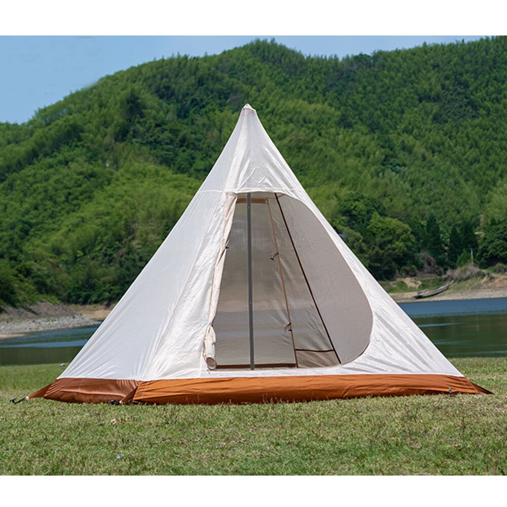 タンシャンゼ（TAN XIAN ZHE） テント マウンテンハット4 TXZ-1128 WH ホワイト 2～4人用 ワンポールテント 防虫 防風 防水 アウトドア キャンプ