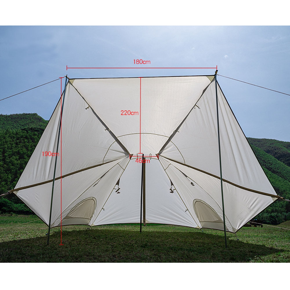 タンシャンゼ（TAN XIAN ZHE） テント マウンテンハット4 TXZ-1128 WH ホワイト 2～4人用 ワンポールテント 防虫 防風 防水 アウトドア キャンプ