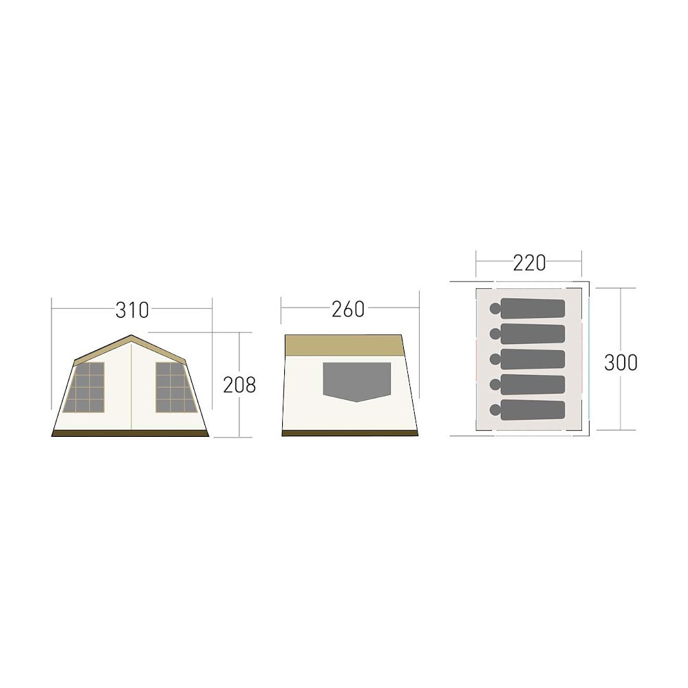 オガワ（ogawa） テント ファミリーテント 5人用 キャンプ オーナーロッジ タイプ52R T/C 2253
