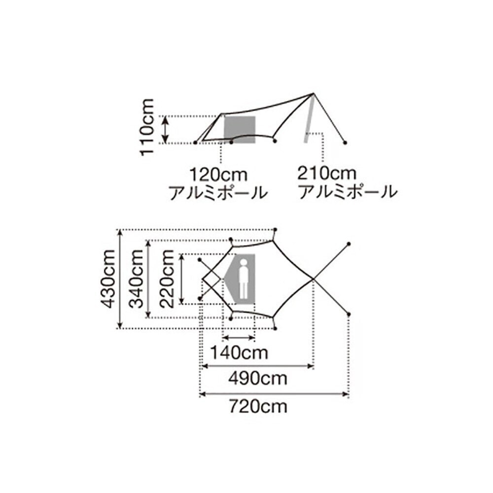 スノーピーク（snow peak） ソロキャンプ タープ シート ヘキサイーズ スターターセット FK-285