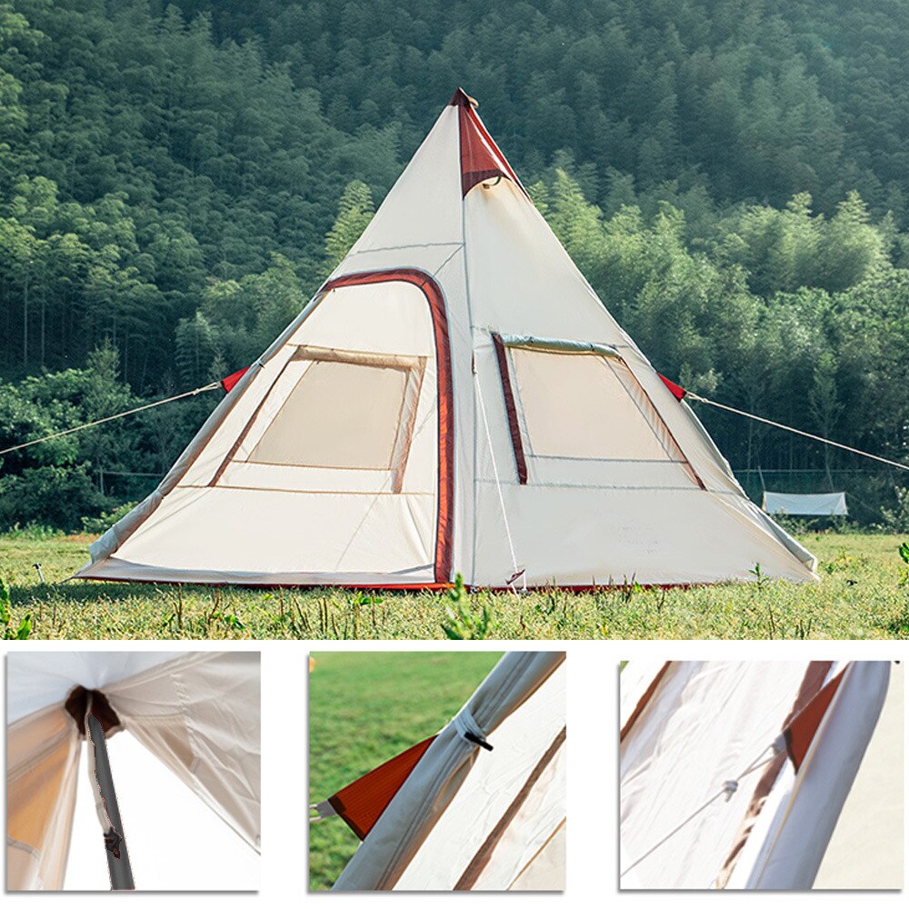 タンシャンゼ（TAN XIAN ZHE） 設置簡単ワンポール三角テント TXZ-1127 WH ホワイト 2～3人用 ワンポールテント 防虫 防風 防水 アウトドア キャンプ