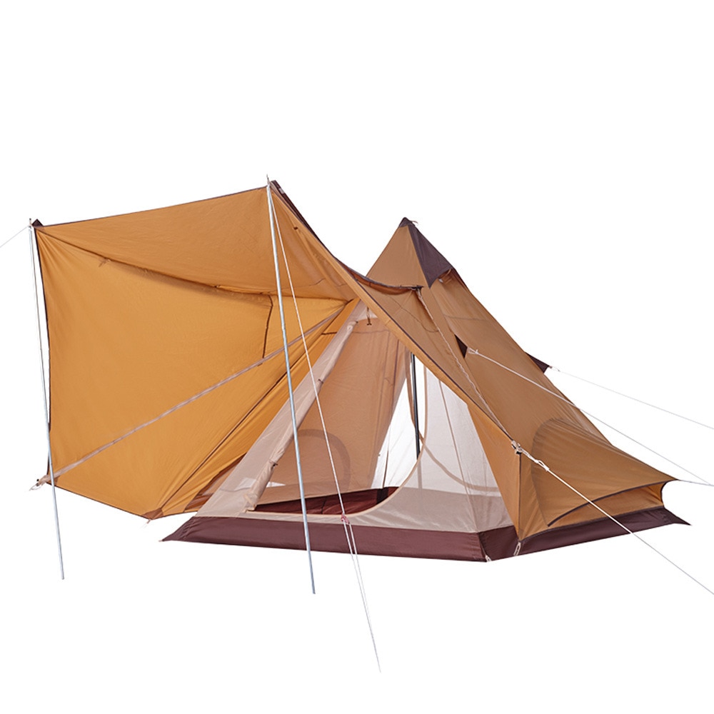 テント マウンテンハット4 TXZ-1128 MO モカ 2 4人用 ワンポールテント 防虫 防風 防水 アウトドア キャンプ