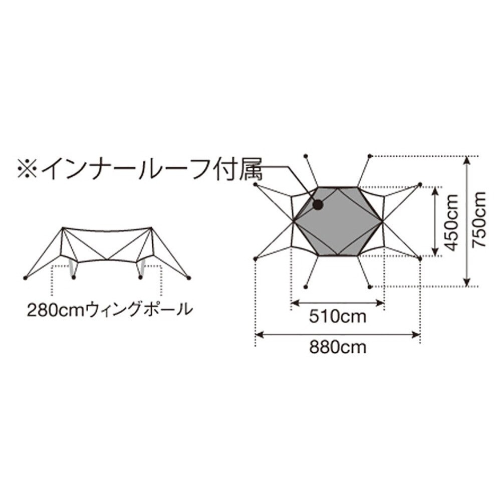 スノーピーク（snow peak）（メンズ、レディース）テント タープテント TAKIBIタープオクタ TP-430