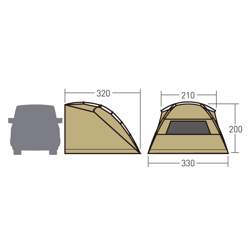 オガワ（ogawa） テント キャンプ 車中泊 カーサイドリビングDX-2 2326000080