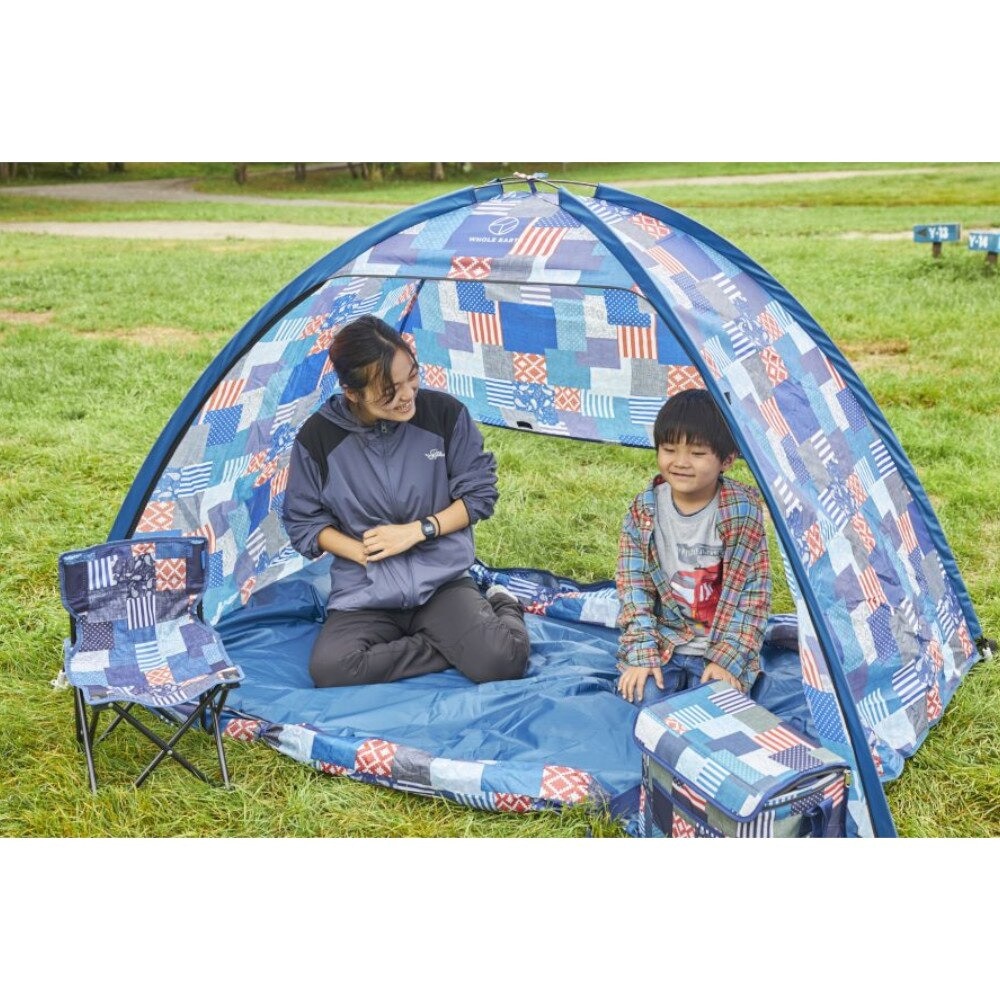 ホールアース（Whole Earth） テント ワンタッチテント ポップアップテント 日よけ UVカット UPF50+ LUCKY FL-CL SUNSHADE WE2KDA06 BLU