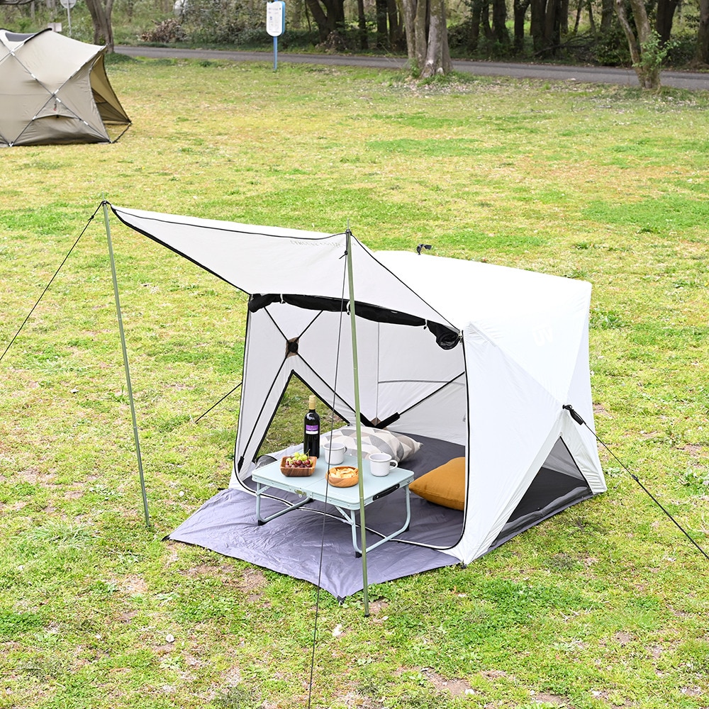 山善（YAMAZEN） ポップアップテント サンシェード キャンプ パッとサッとサンシェードキューブ PATC-150 WH