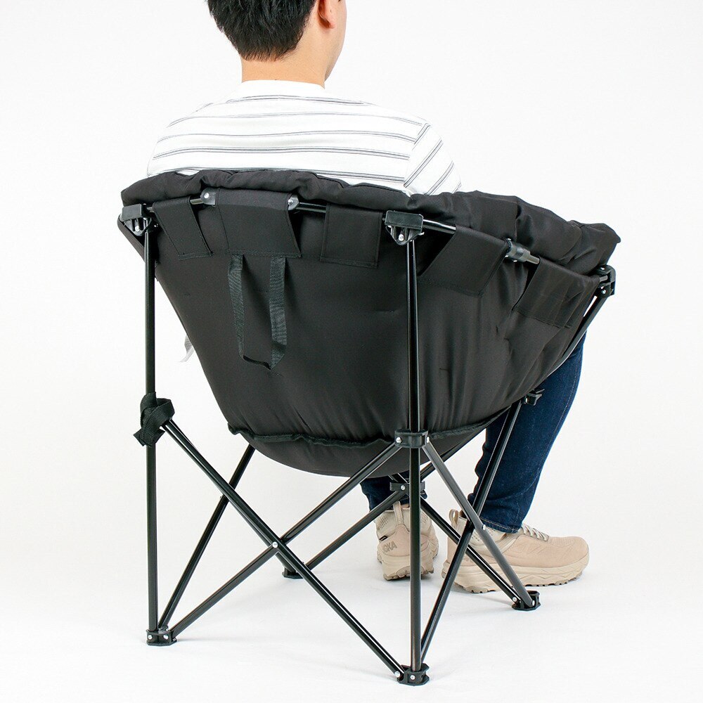 ホールアース クラムチェア ブラック We23dc35 Blk 椅子 イス アウトドア キャンプ レジャー q バーベキュー 折りたたみ コンパクト収納 アウトドア キャンプ用品はエルブレス
