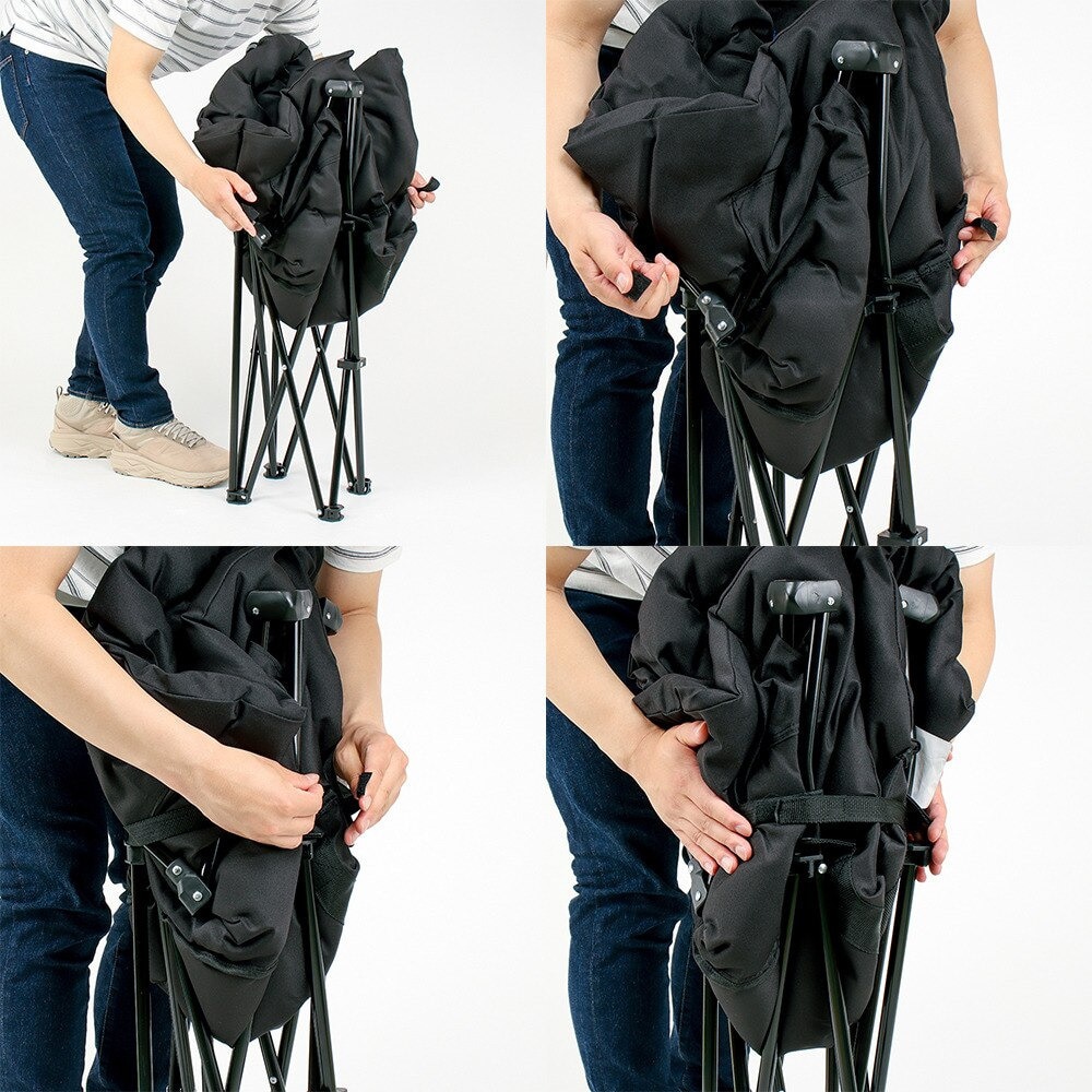 ホールアース クラムチェア ブラック We23dc35 Blk 椅子 イス アウトドア キャンプ レジャー q バーベキュー 折りたたみ コンパクト収納 アウトドア キャンプ用品はエルブレス