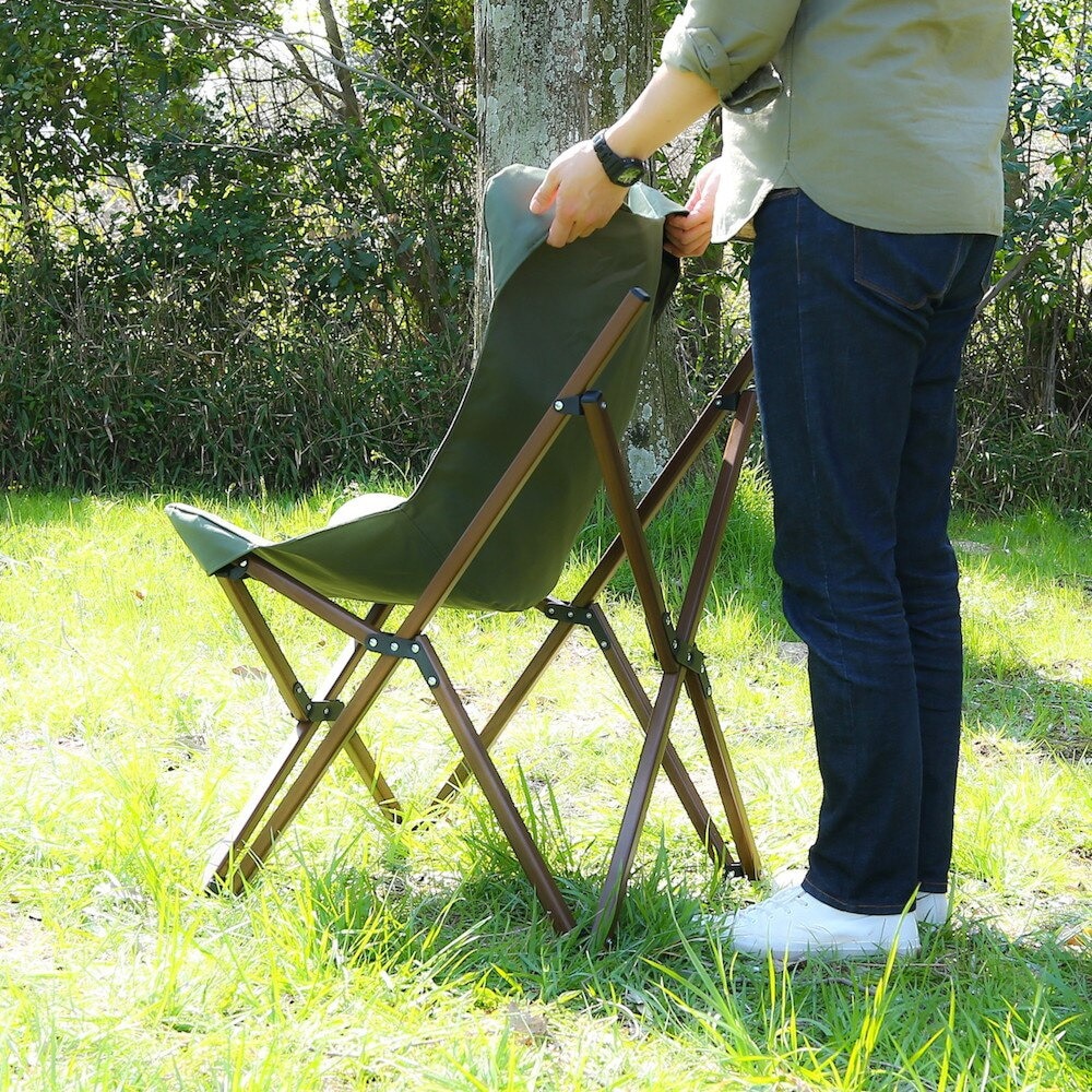 不二貿易 リラックスチェア ヘルムート オリーブ 37985 椅子 チェア BBQ バーベキュー レジャー キャンプ アウトドア