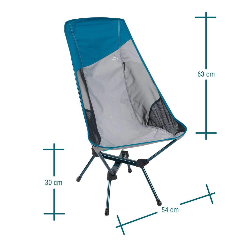 ケシュア（QUECHUA） 椅子 チェア アルミ キャンプ 折りたたみ式 ローチェア コンパクト MH500 背もたれ長め 8512943-2466767