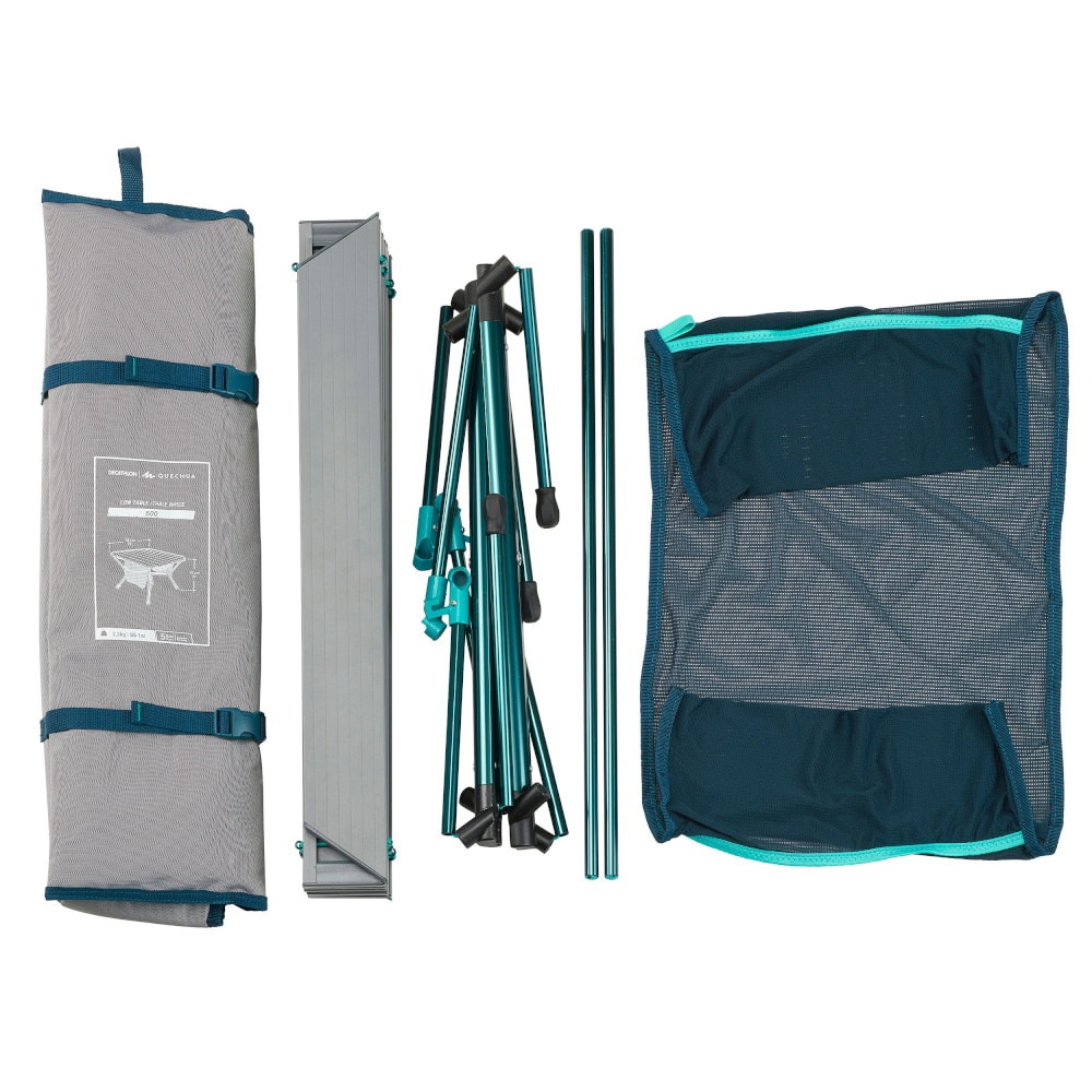 ケシュア（QUECHUA） ロールテーブル キャンプ 収納ポケット付 折りたたみ テーブル MH500 8512947-2466777