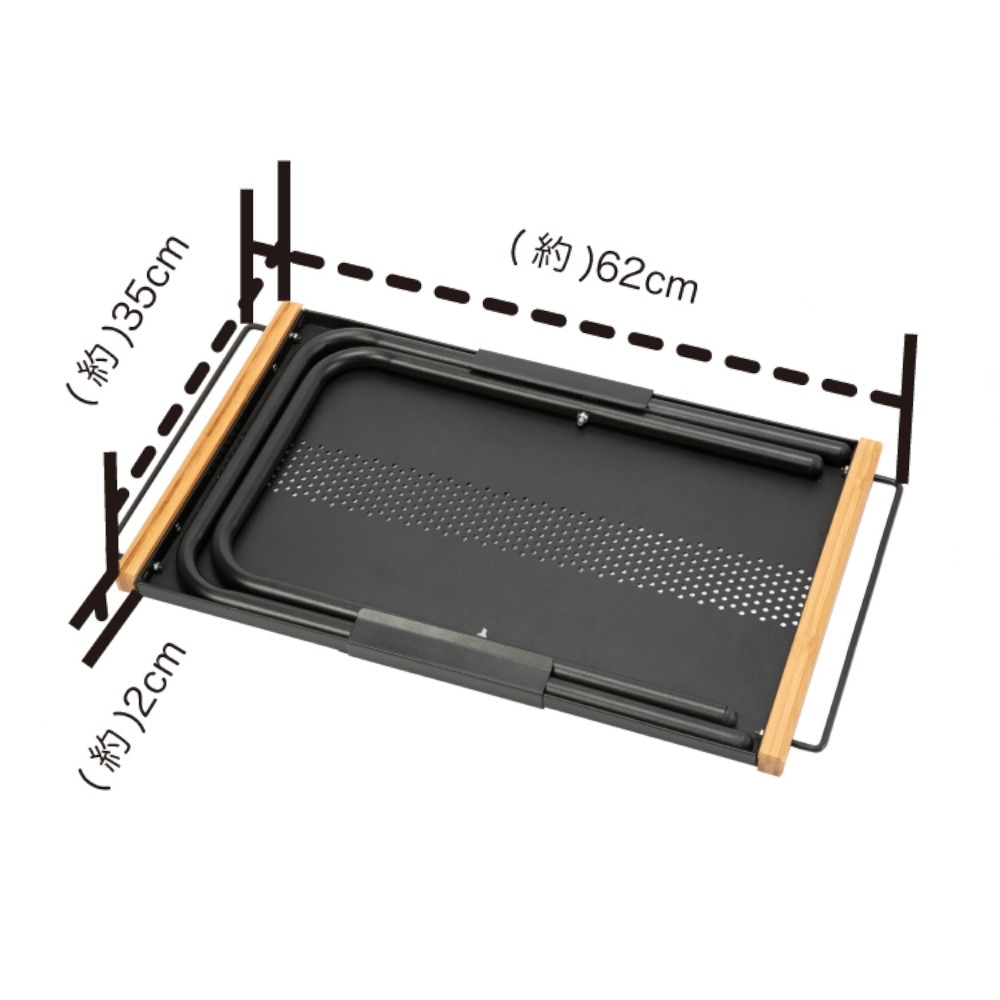 ホールアース（Whole Earth） ヒートレジスタントサイドテーブル WE2KDB09 BLK アウトドア キャンプ レジャー BBQ 焚き火 耐熱 折りたたみ コンパクト収納