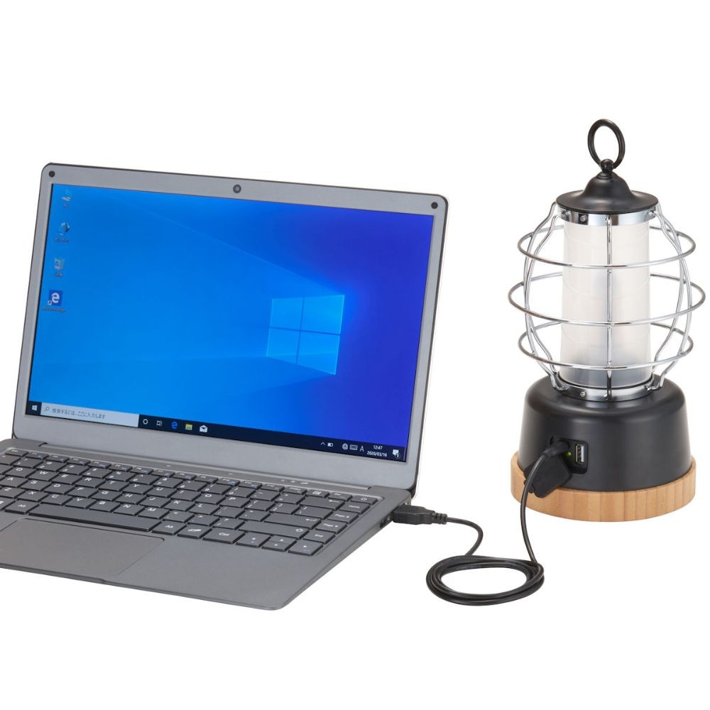 ロゴス（LOGOS） Bamboo キャビンランタン 74175020 LED ライト 照明 LED アウトドア キャンプ BBQ バーベキュー 軽量 USB蓄電式 防災