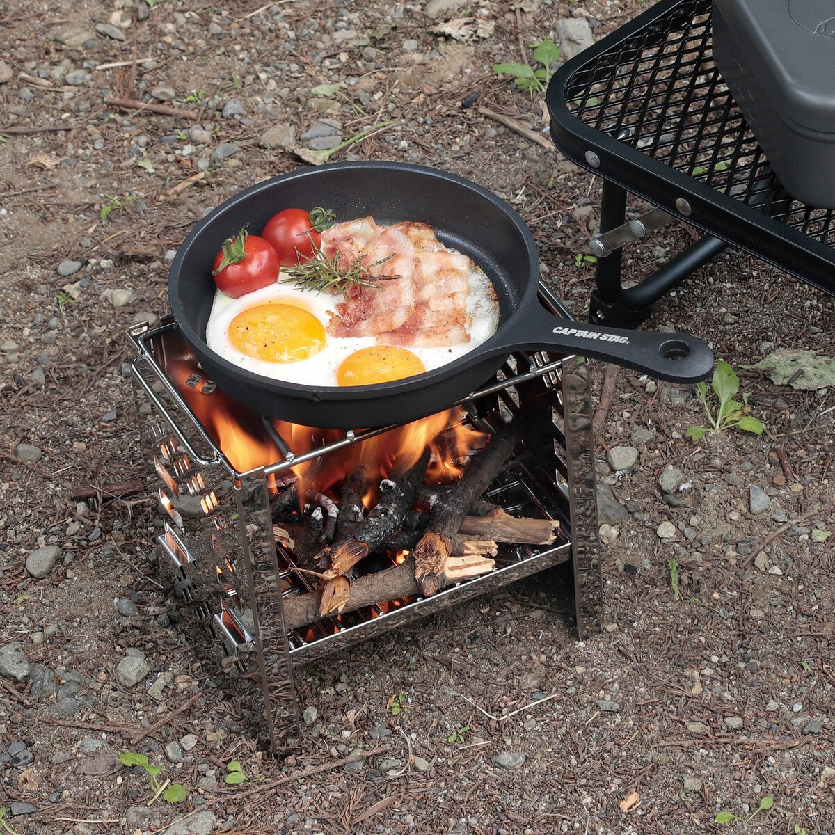 キャプテンスタッグ（CAPTAIN STAG） オーブン バーベキュー BBQ キャンプ アルミ スキレット16cm IH対応 UG-3095