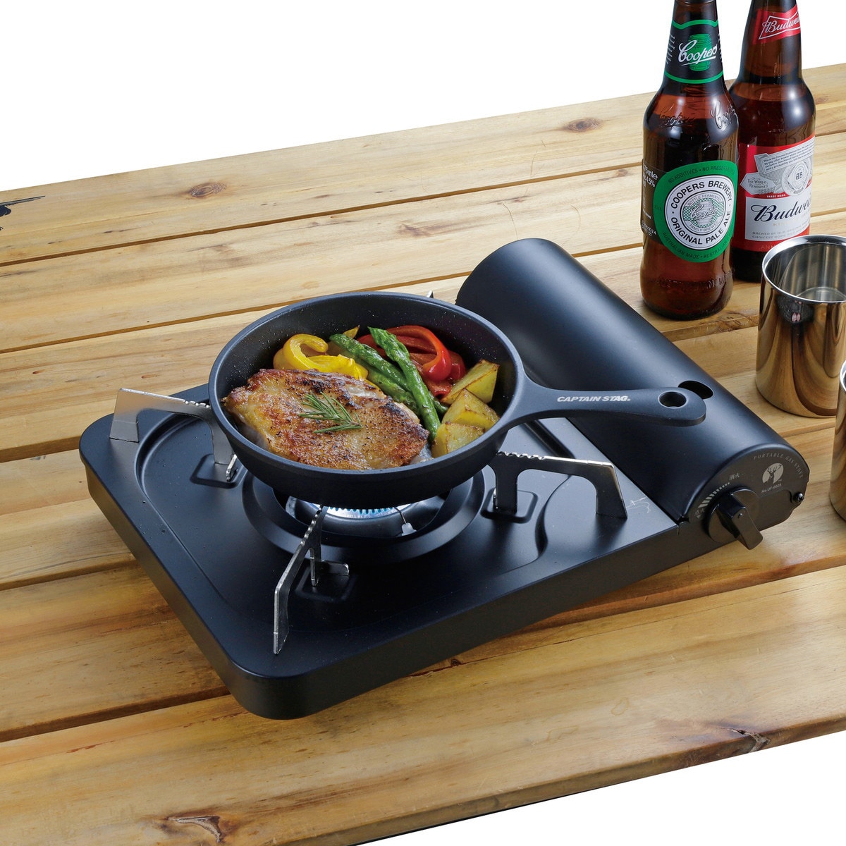 キャプテンスタッグ（CAPTAIN STAG） オーブン バーベキュー BBQ キャンプ アルミ スキレット16cm IH対応 UG-3095