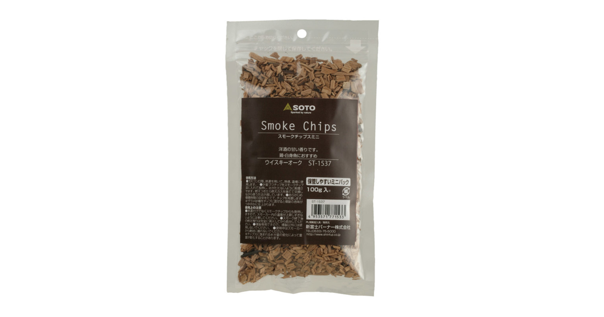 スモークチップスミニ ウイスキーオーク 100g St 1537 キャンプ バーベキュー 燻製 ソト エルブレス