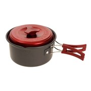 スケーター（skater）（メンズ、レディース、キッズ）フタ付き アルミ製鍋 レッド 13cm AN15 クッカー キャンプ 登山 BBQ バーベキュー 料理 片手 コンパクト