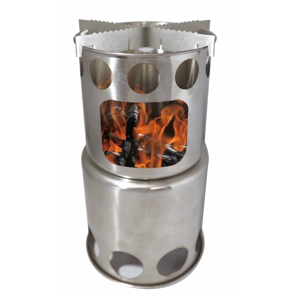 ドウシシャ 焚き火 キャンプ用品 コンパクトウッドストーブ S BBQ バーベキュー 簡単組立 収納ポーチ 五徳