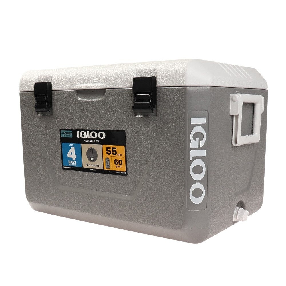 イグルー（igloo） クーラーボックス アイスボックス 55L 保冷 ネスティングクーラー 150390 グレー 大容量 防災