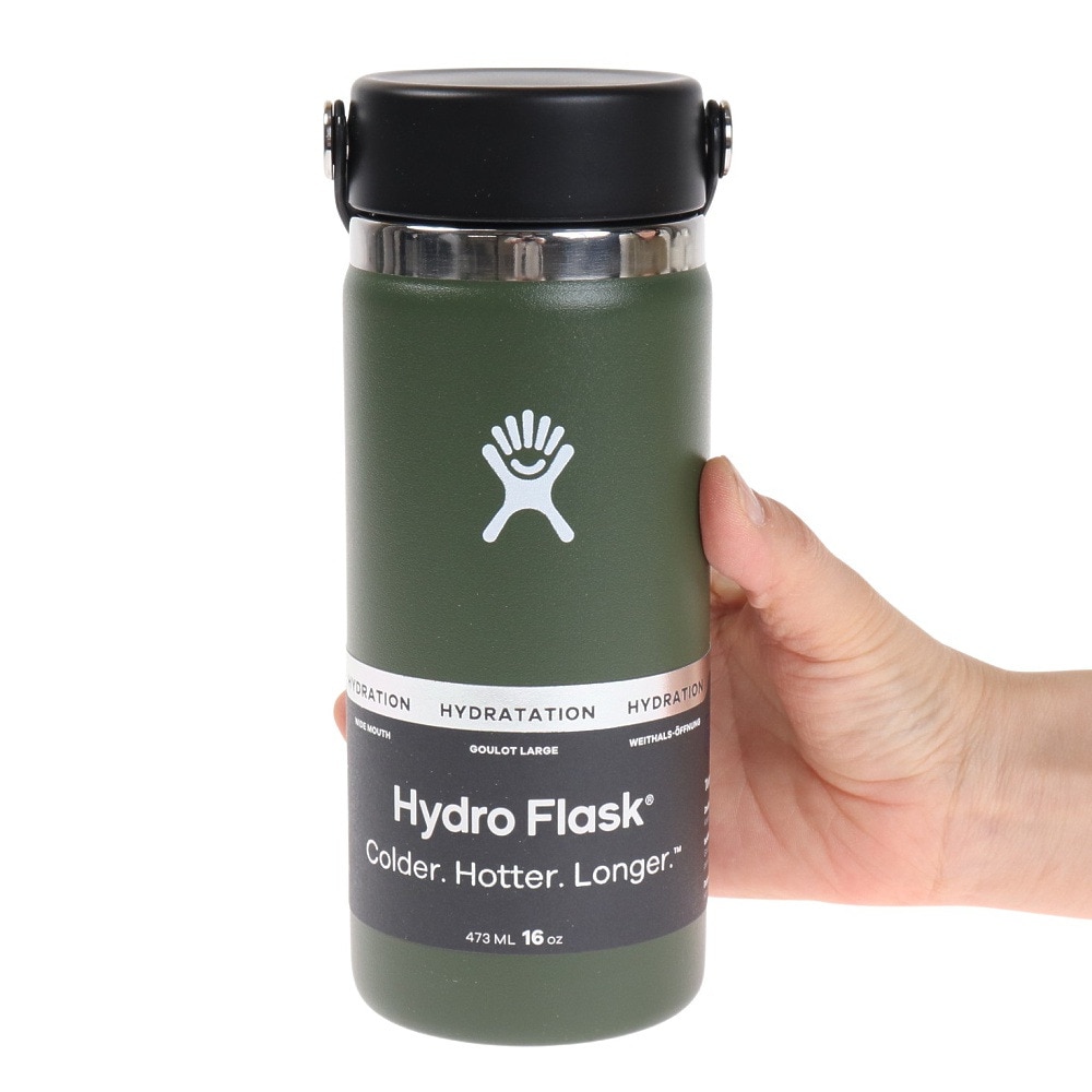 ハイドロフラスク（HydroFlask） 水筒 ボトル マグ 16 oz Wide Mouth 5089022-08 Olive