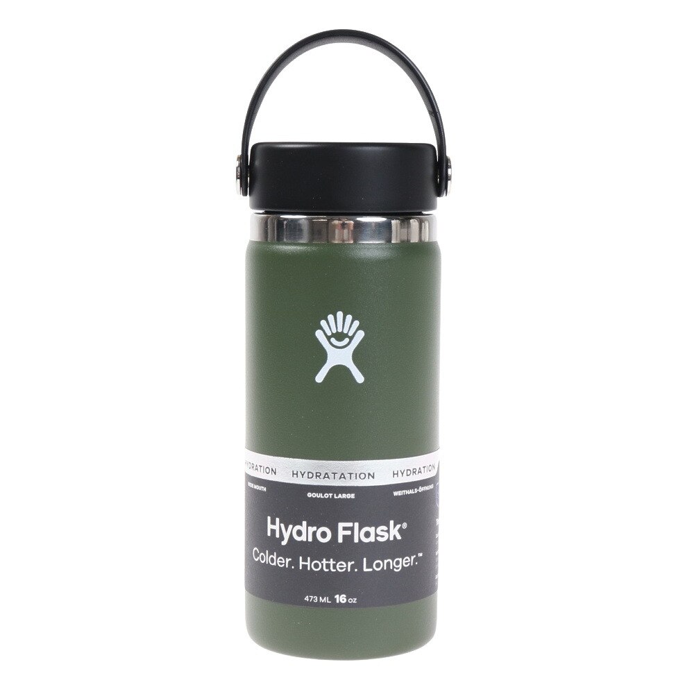 ハイドロフラスク（HydroFlask） 水筒 ボトル マグ 16 oz Wide Mouth 5089022-08 Olive